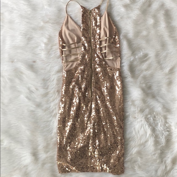 Gold Sequin Dress Small - Picture 3 of 3